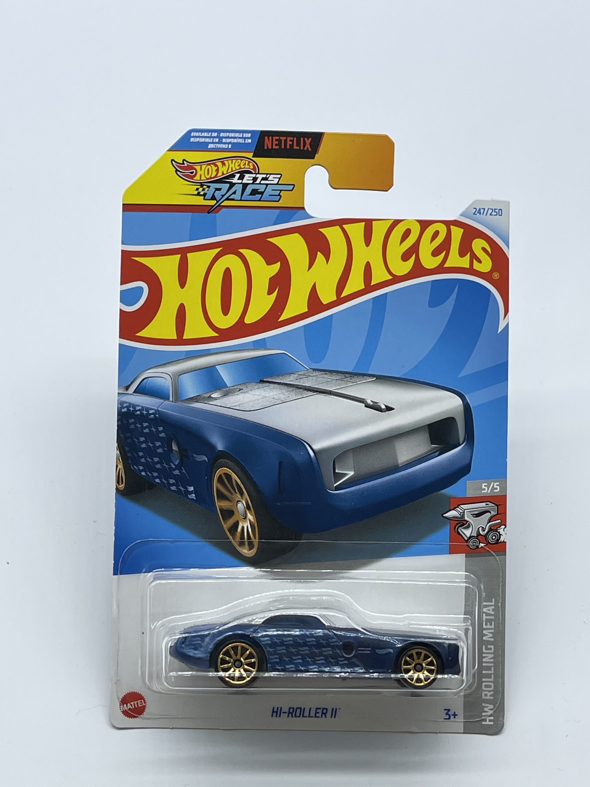 Hot Wheels Hi-Roller II Navy Blue 2024 HW Rolling Metal 5/5 Long Card 247/250