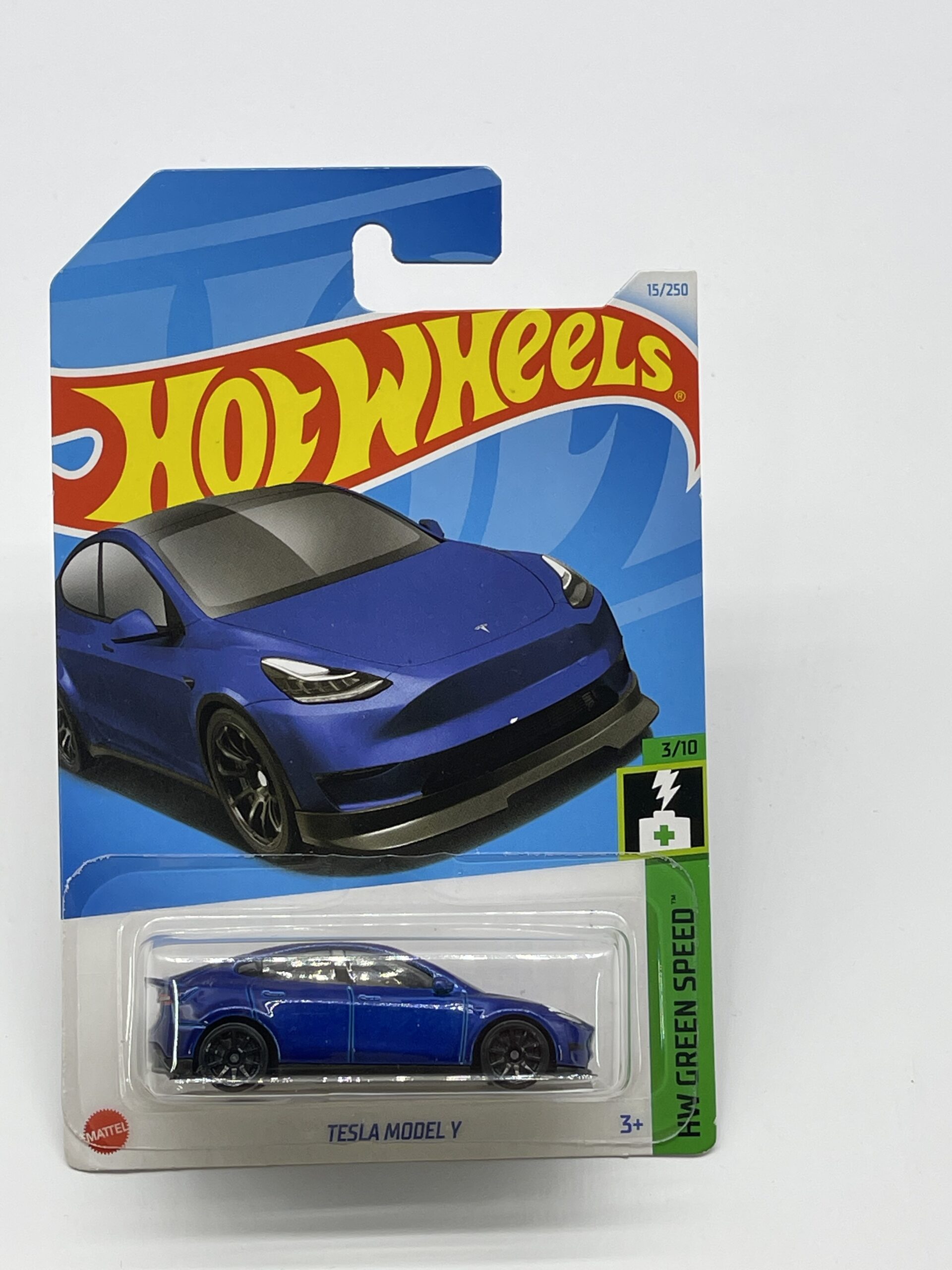 2024 Hot Wheels Tesla Model Y 1/64 Blue Diecast Car HW GREEN SPEED